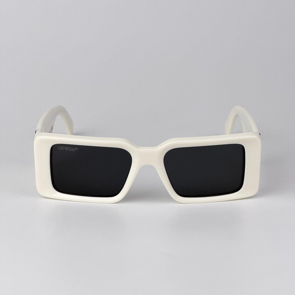Off-White MILANO Sunglasses – White Square Frame Grey Lenses |Model OERI097 0107